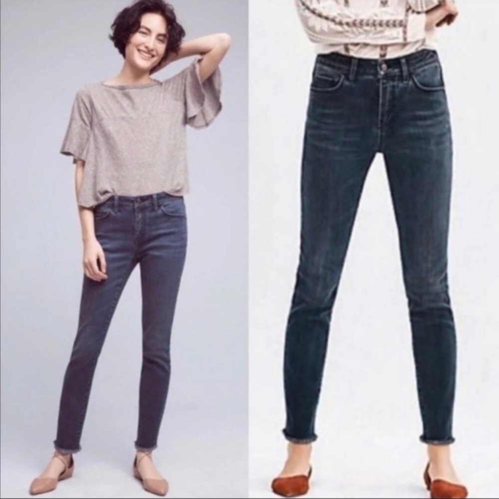 Anthropologie Pilcro and the Letterpress Script Raw Hem Jeans 27 Pettit